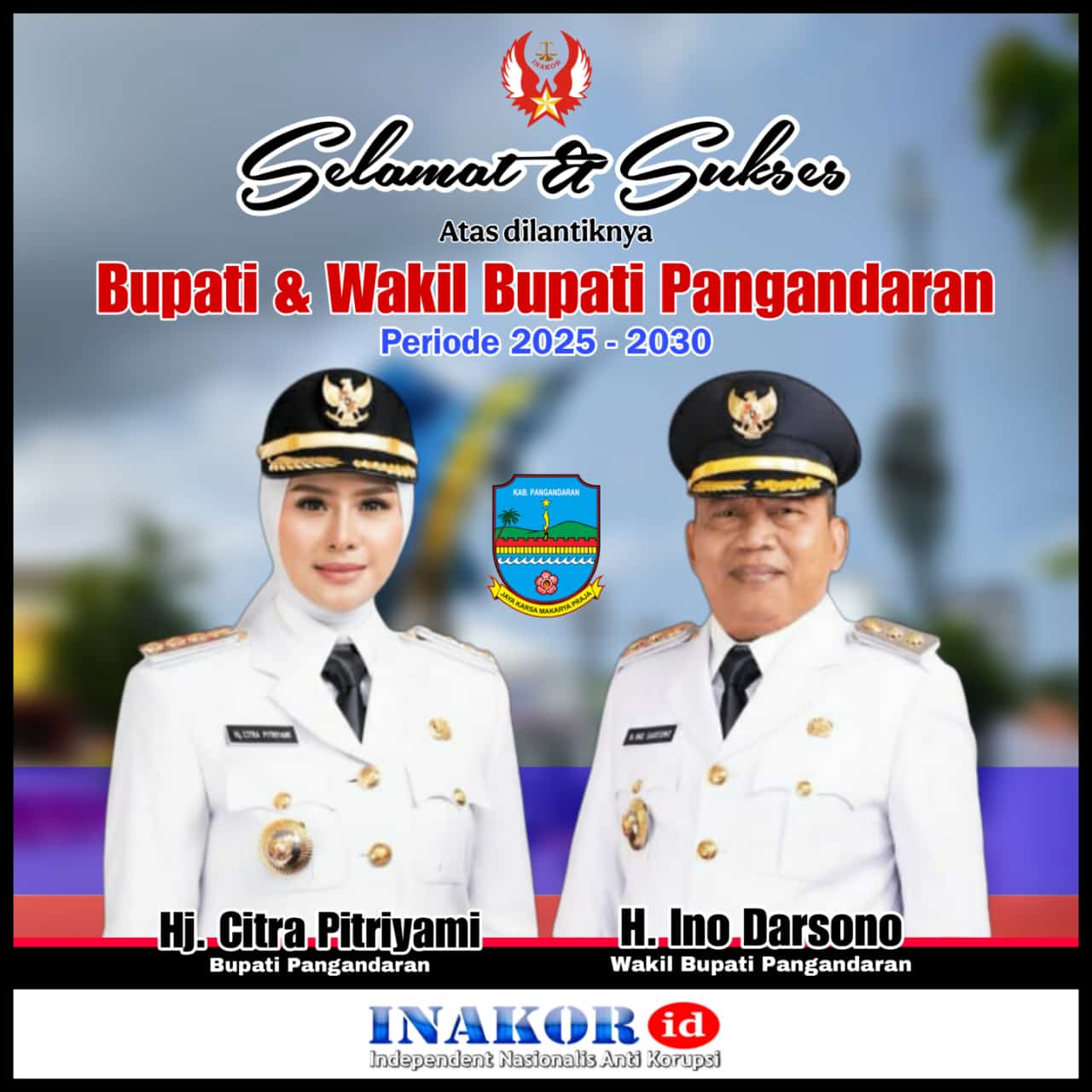 Ucapan Selamat Kepada Bupati & Wakil Bupati Pangandaran